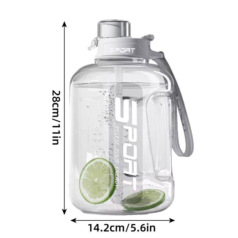 2.5L Sports Water Bottle with Straw for Gym Hydration