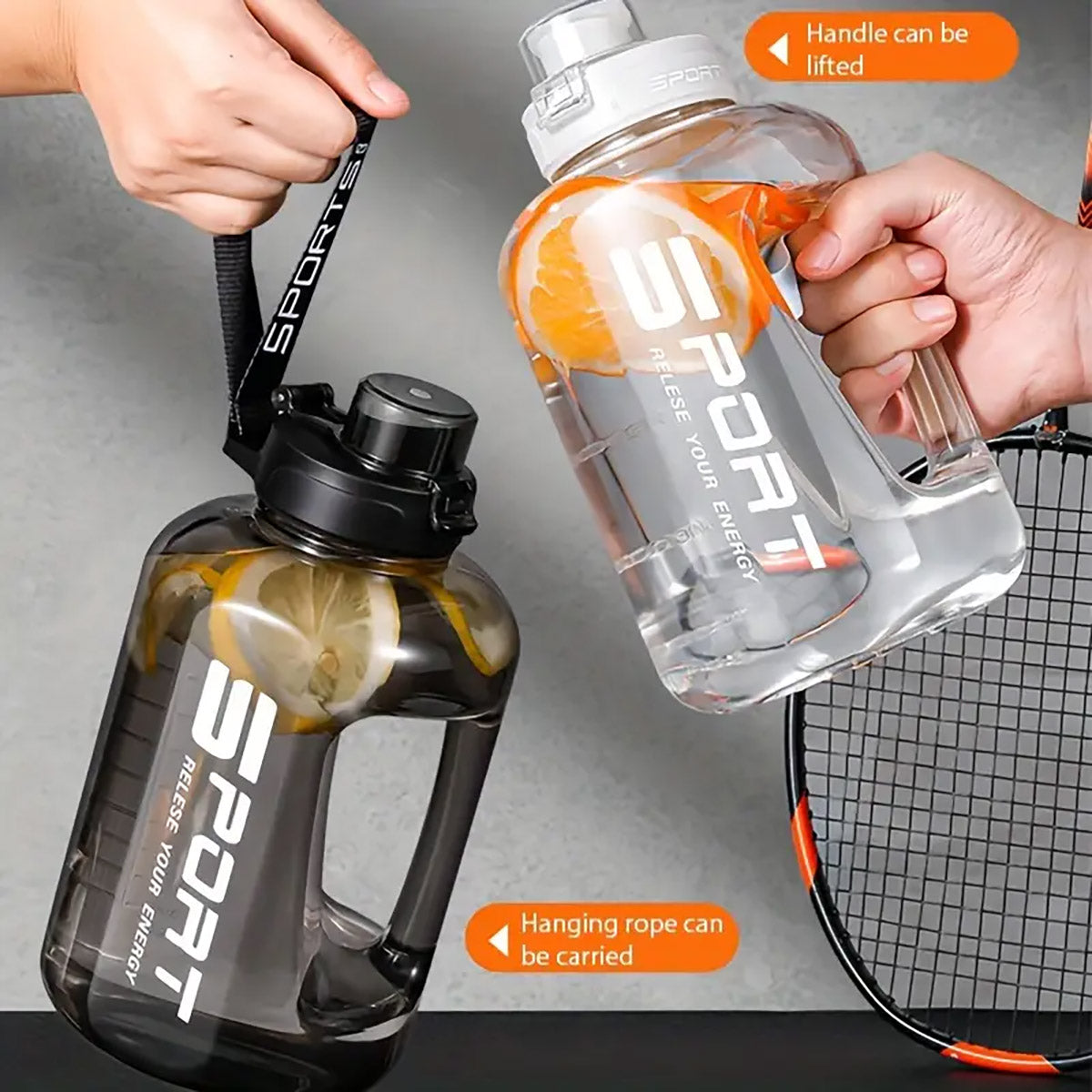 2.5L Sports Water Bottle with Straw for Gym Hydration