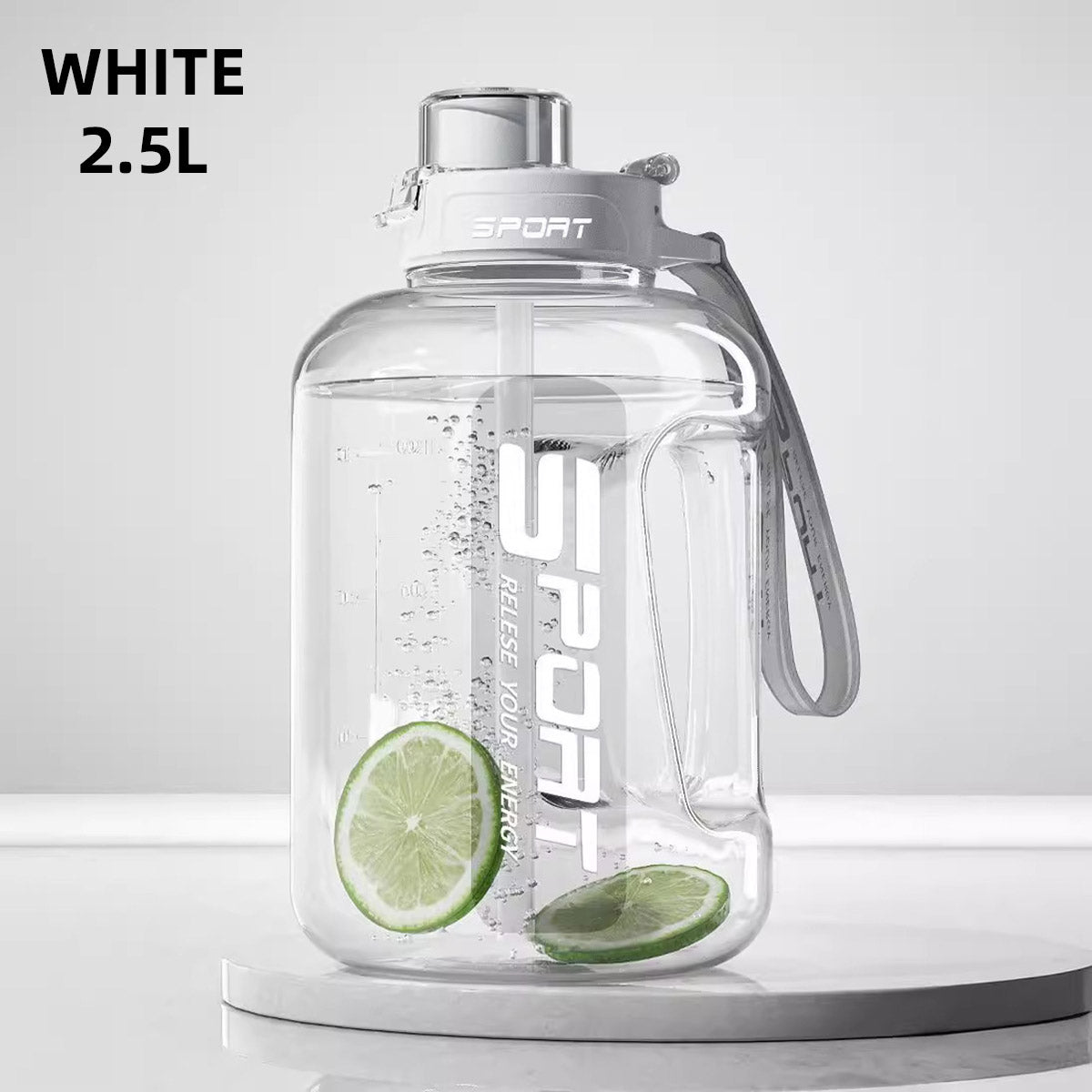 2.5L Sports Water Bottle with Straw for Gym Hydration