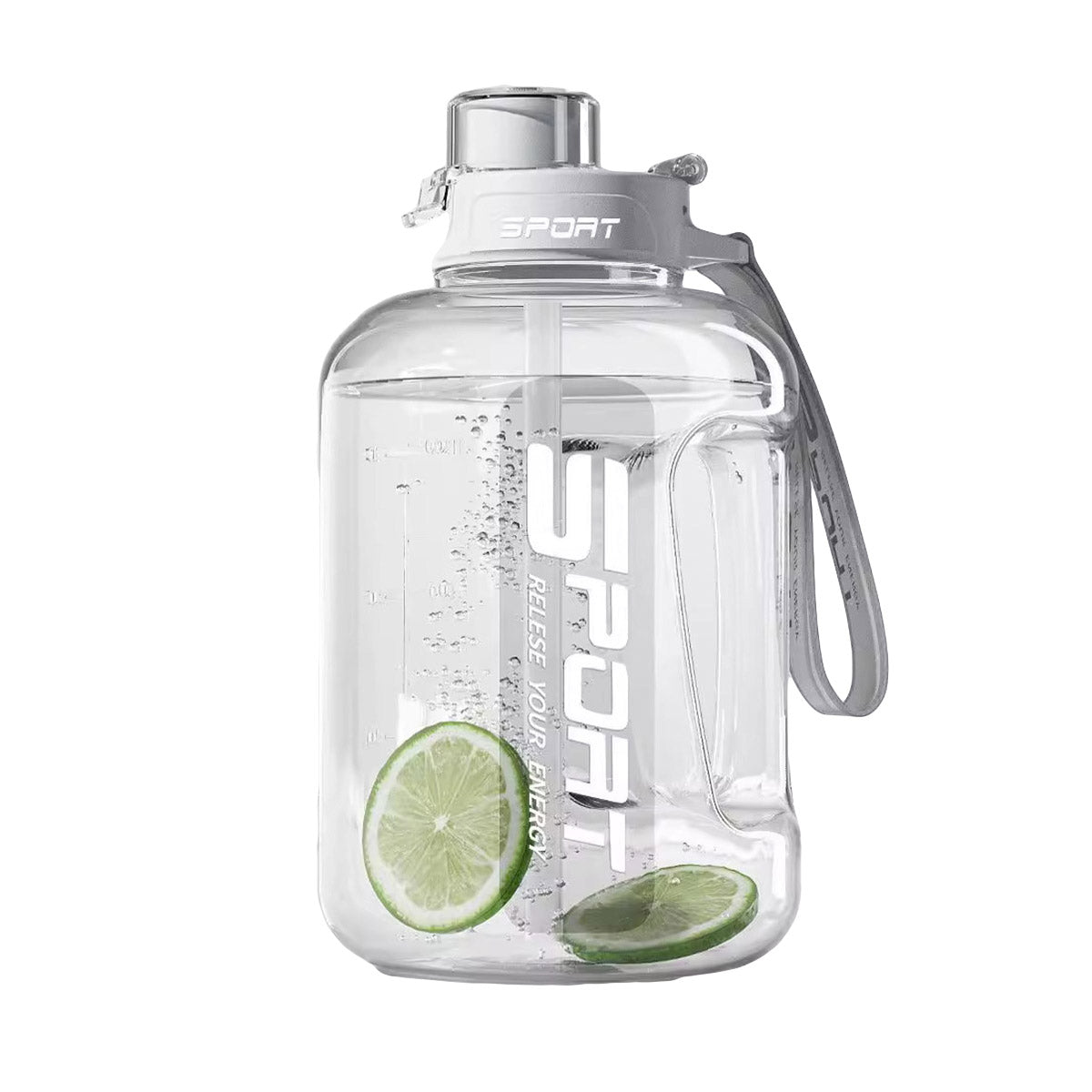 2.5L Sports Water Bottle with Straw for Gym Hydration