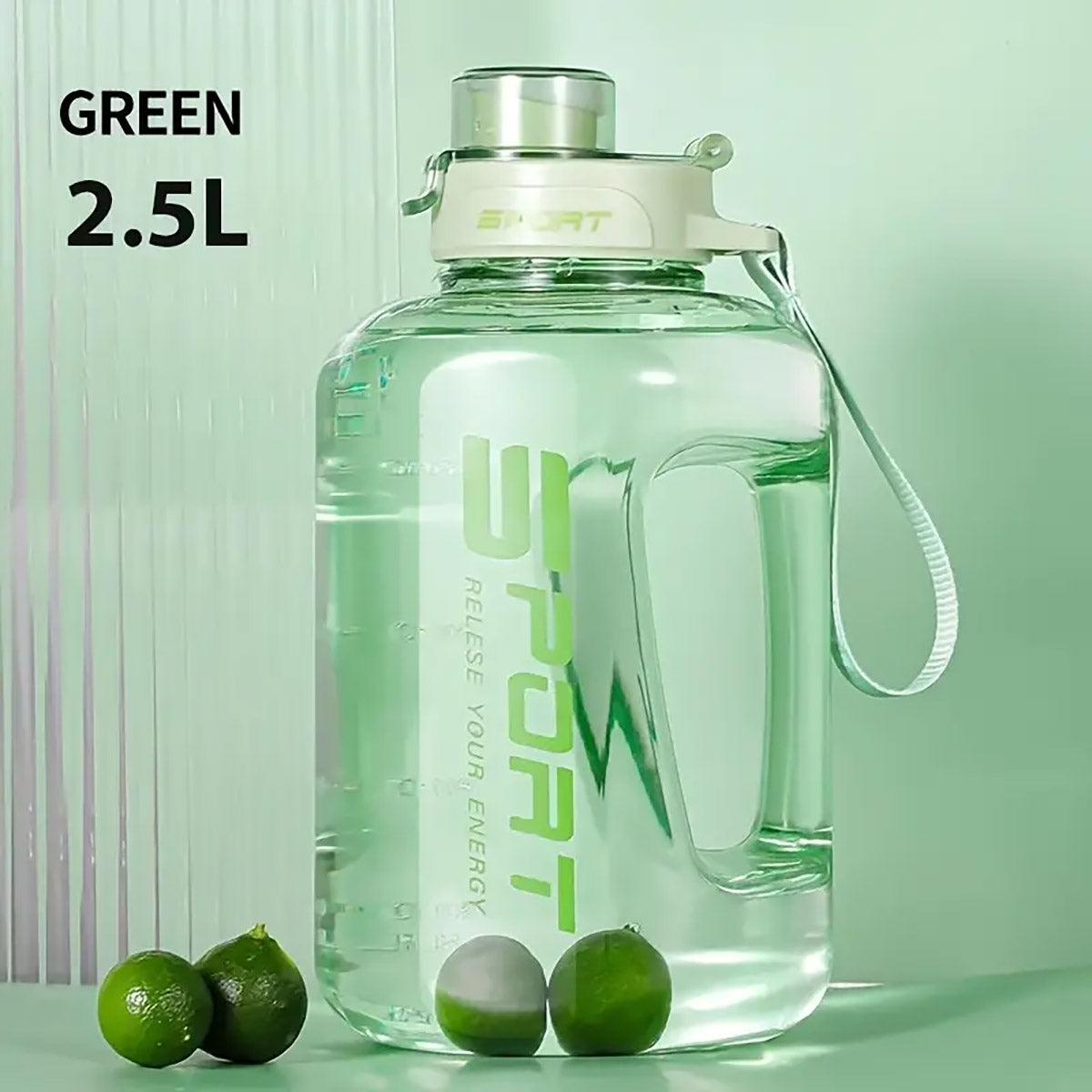 2.5L Sports Water Bottle with Straw for Gym Hydration