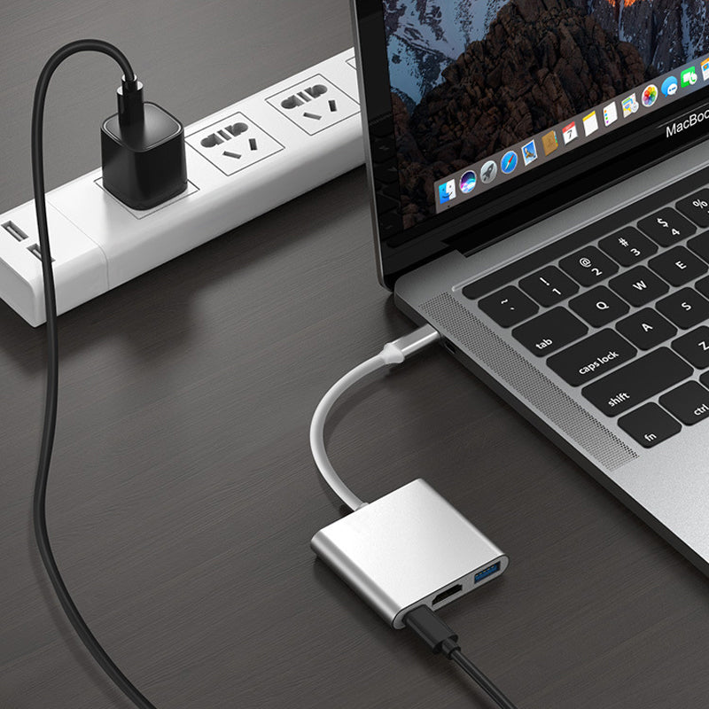 USB-C HDMI USB 3.0 Adapter 3-in-1 for MacBook iPad