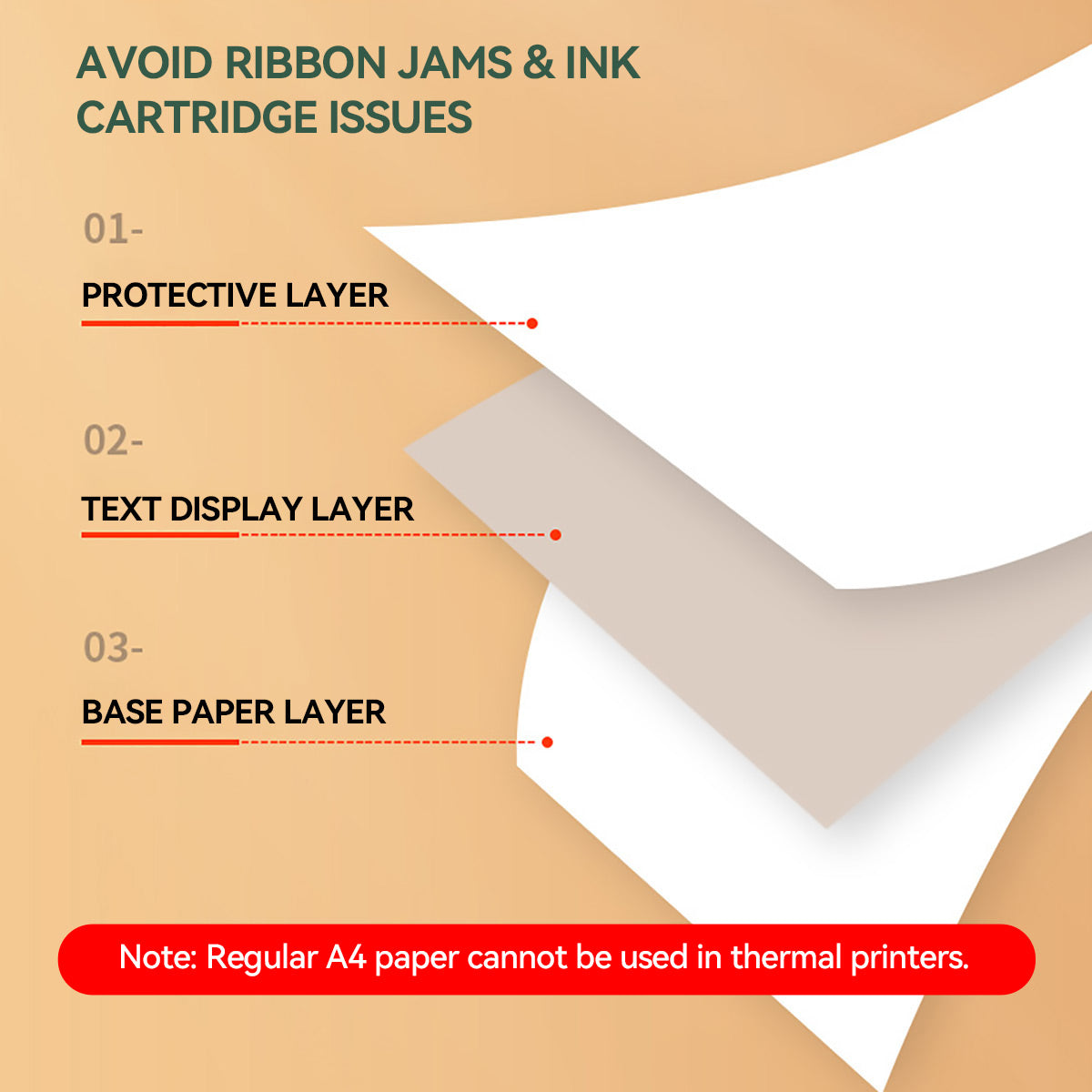 200 Sheets A4 Folded Thermal Paper Mini Printers