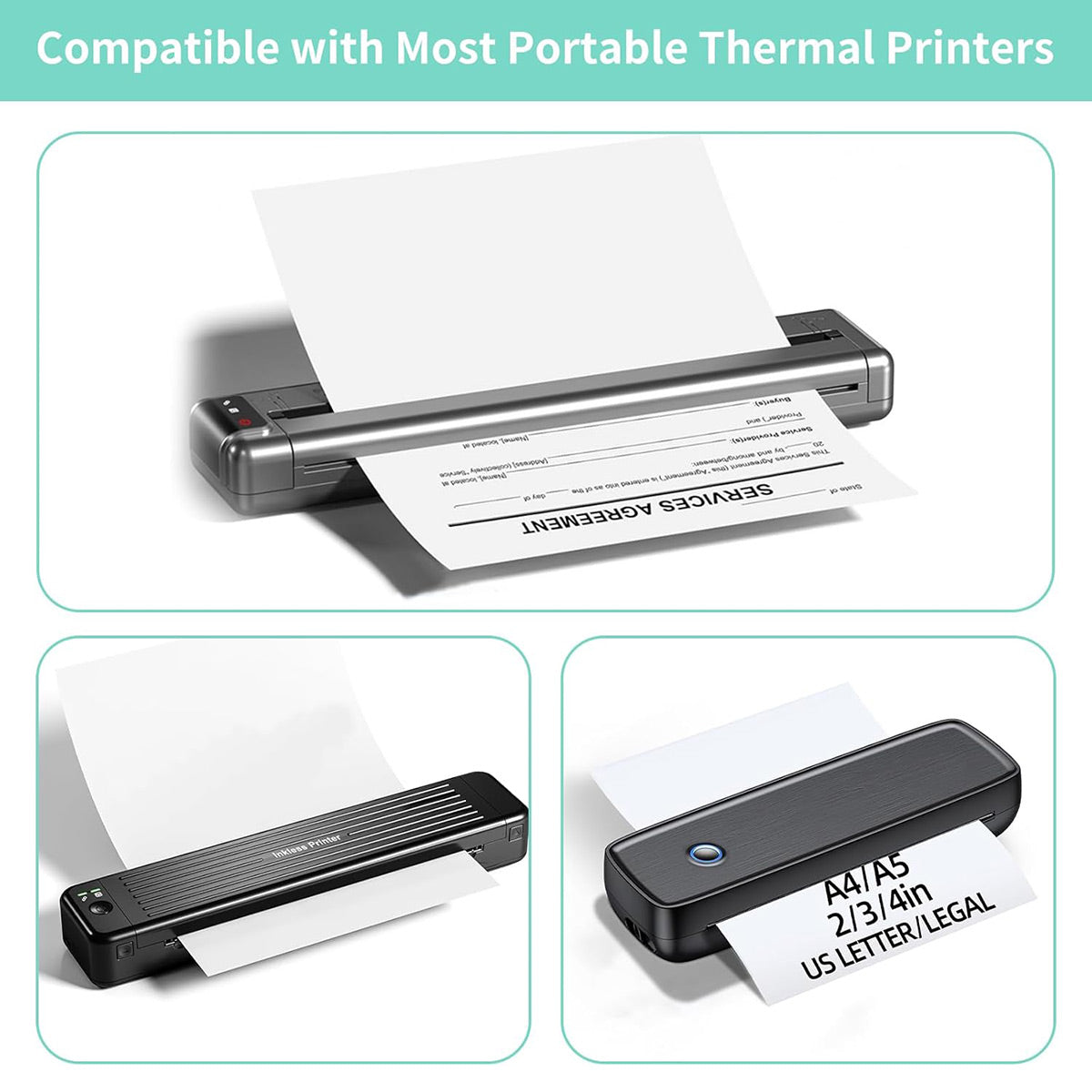 200 Sheets A4 Folded Thermal Paper Mini Printers