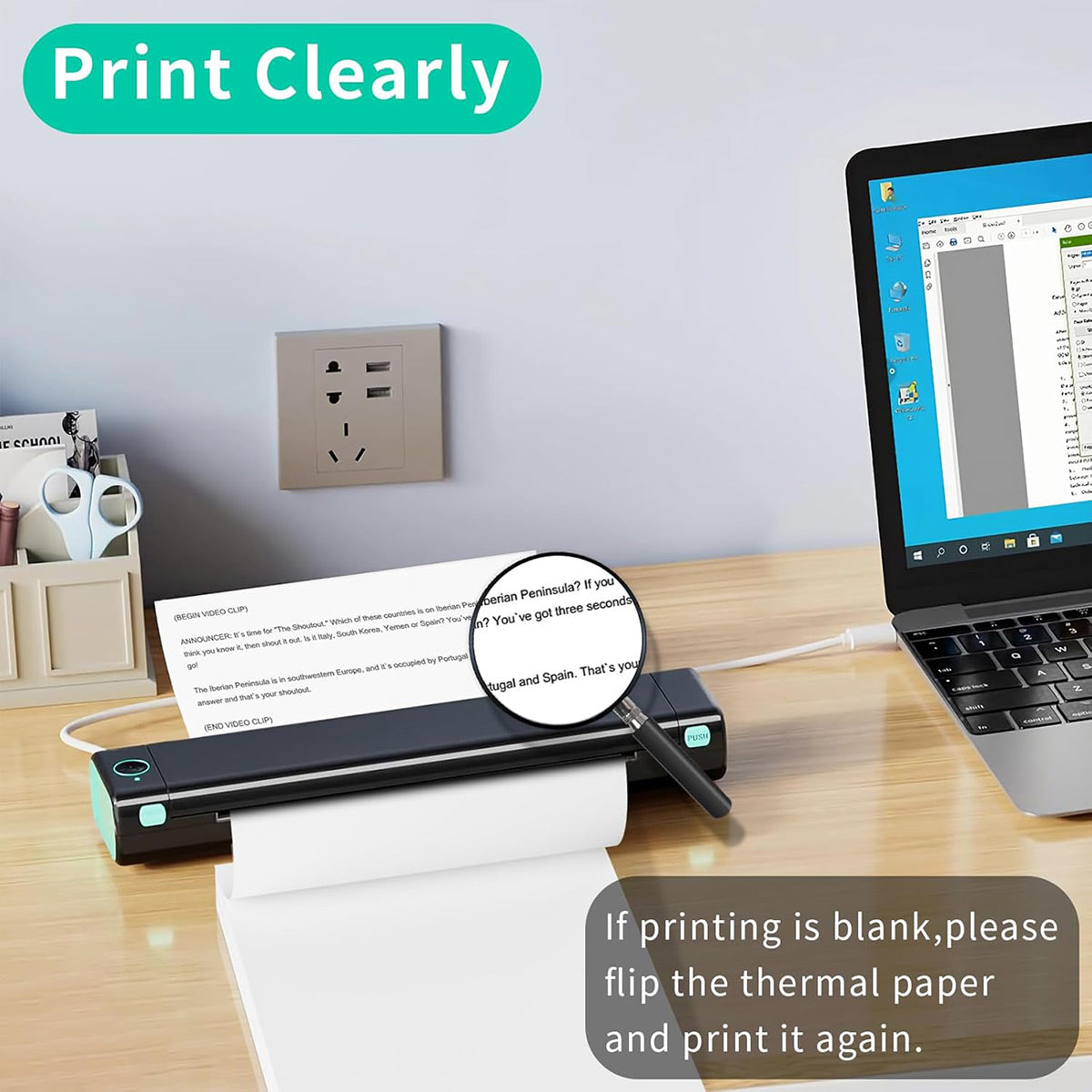 200 Sheets A4 Folded Thermal Paper Mini Printers