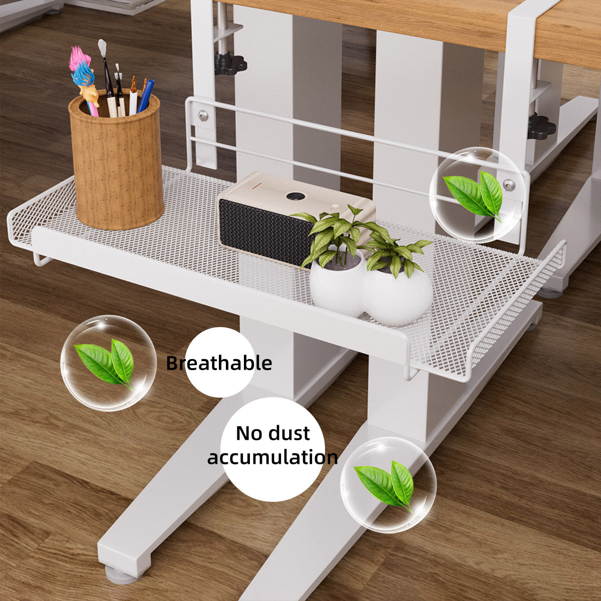 Under Desk Storage Shelf with Clamp Mount
