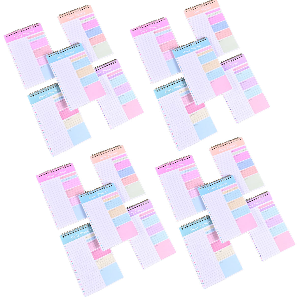 20 Pcs Spiral Week Planner Notebooks 30 Pages Pastel Colours