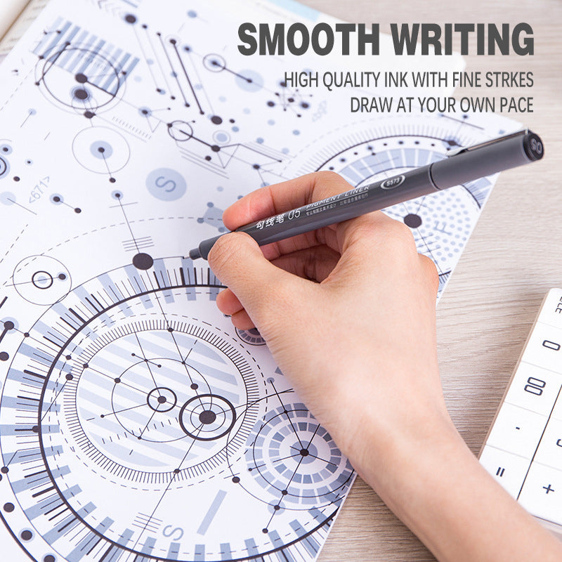 6PCS Micro Fineliner Pen Set Waterproof Black Ink