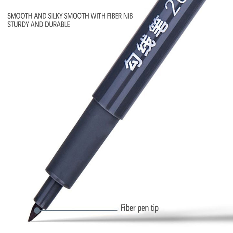 6PCS Micro Fineliner Pen Set Waterproof Black Ink