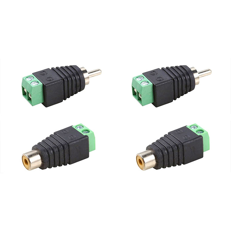 Speaker Wire to RCA Female Male Adapter Connector