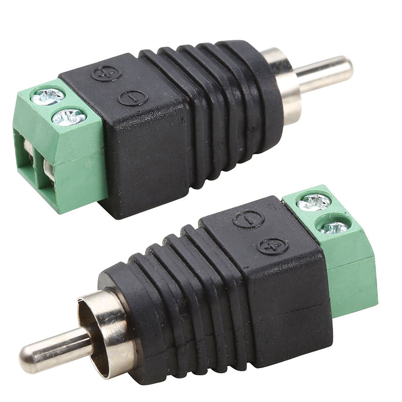 Speaker Wire to RCA Female Male Adapter Connector