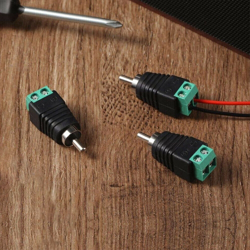 Speaker Wire to RCA Female Male Adapter Connector