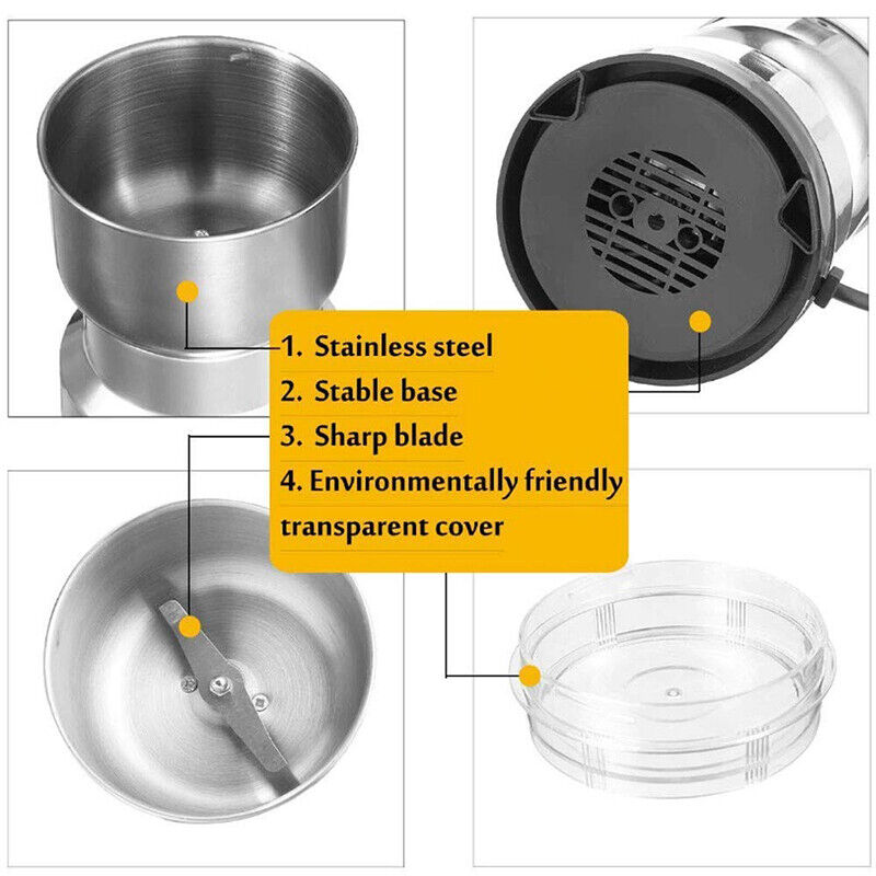 Electric Coffee Grinder Stainless Steel Bean Mill