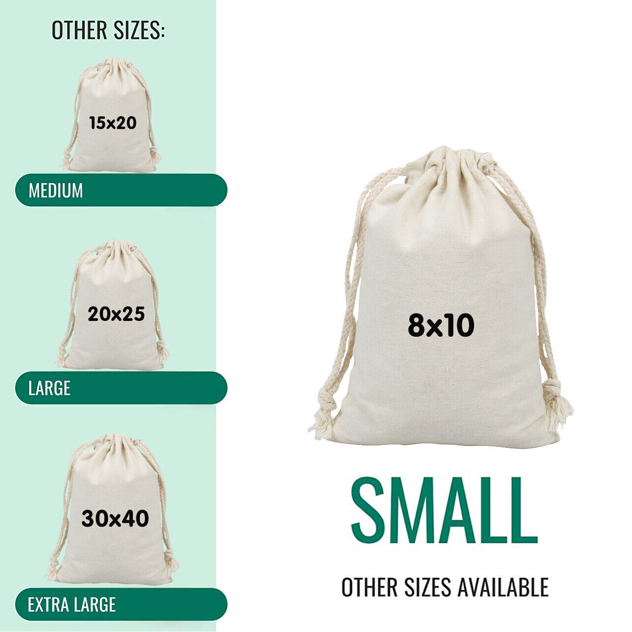 Canvas Drawstring Bags in Bulk Calico Cotton
