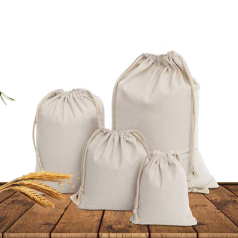 Canvas Drawstring Bags in Bulk Calico Cotton