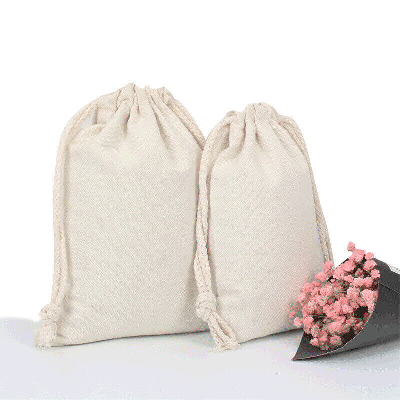 Canvas Drawstring Bags in Bulk Calico Cotton