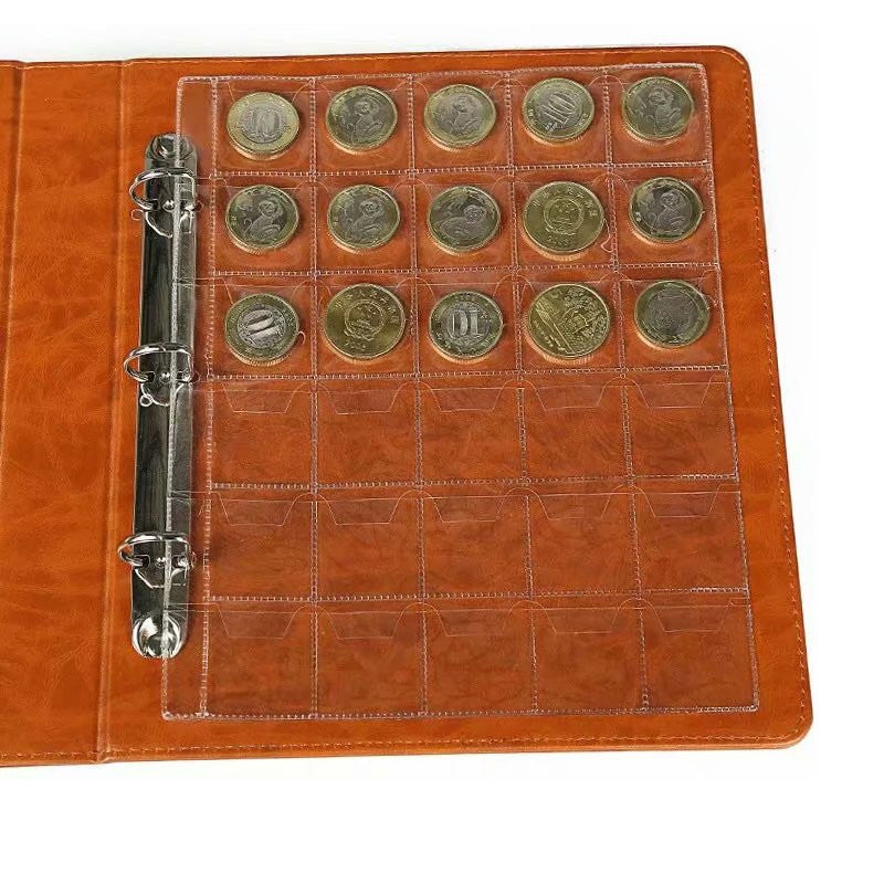 10 Pcs Coin Holder Pages 30 Pockets Clear Plastic Storage Sheets