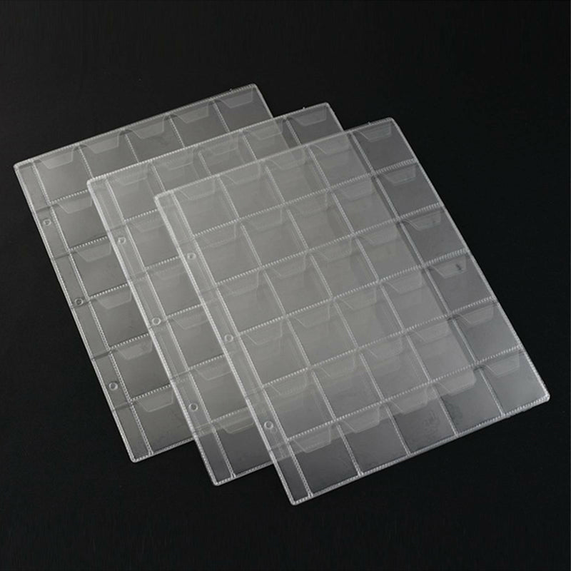 10 Pcs Coin Holder Pages 30 Pockets Clear Plastic Storage Sheets