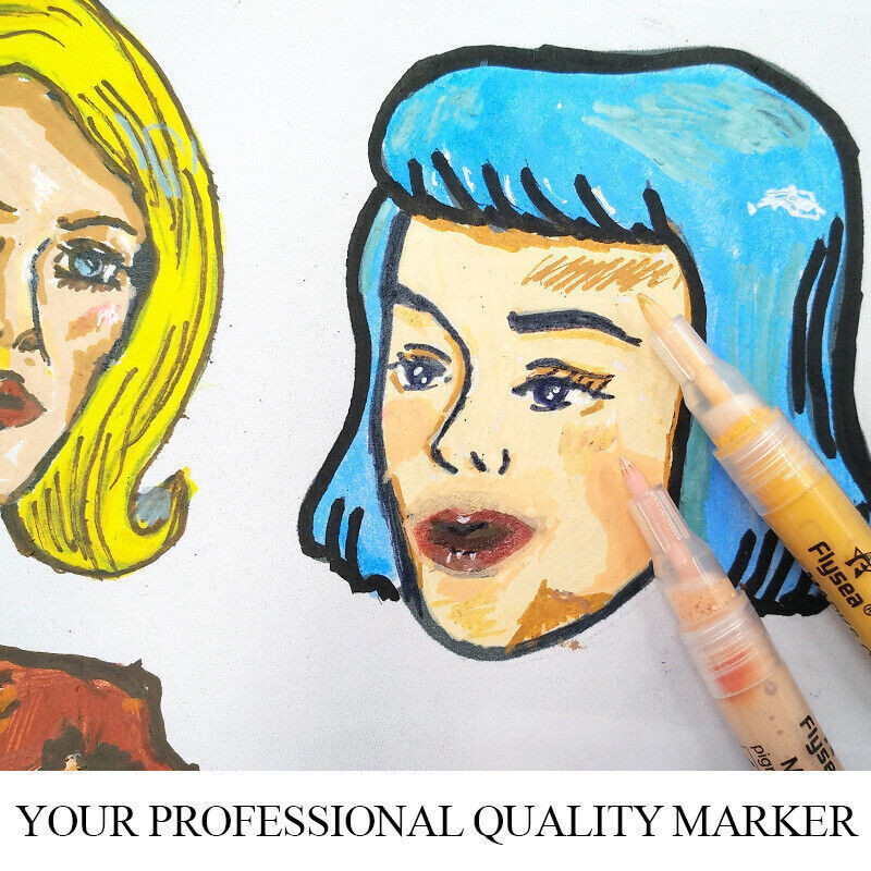 12 Pcs Acrylic Paint Pens Water-Based for Skin Rock Ceramics