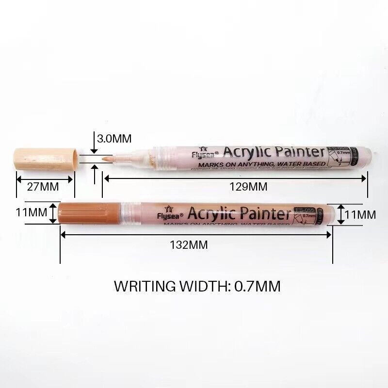 12 Pcs Acrylic Paint Pens Water-Based for Skin Rock Ceramics