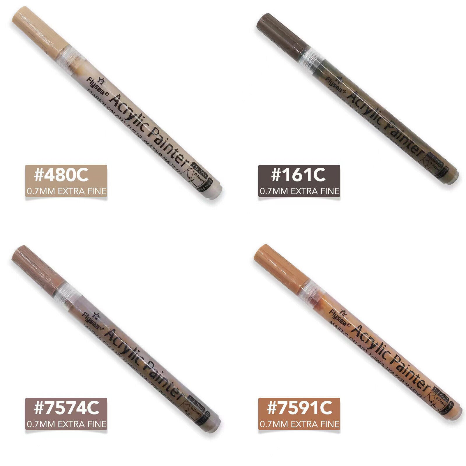 12 Pcs Acrylic Paint Pens Water-Based for Skin Rock Ceramics