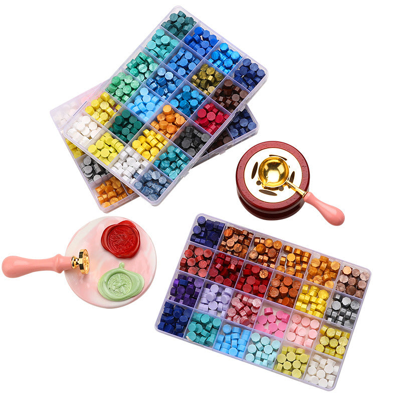 600 Pcs Colour Sealing Wax Beads with Macaron Blue Mix