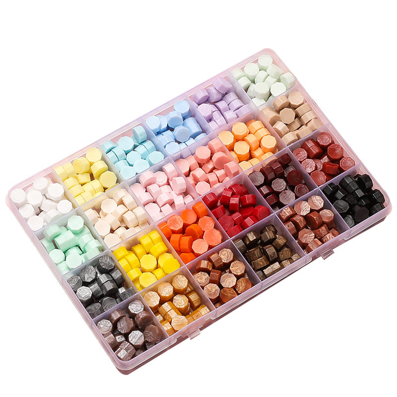 600 Pcs Colour Sealing Wax Beads with Macaron Blue Mix