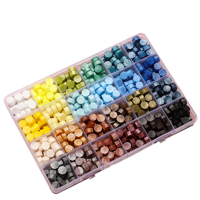 600 Pcs Colour Sealing Wax Beads with Macaron Blue Mix
