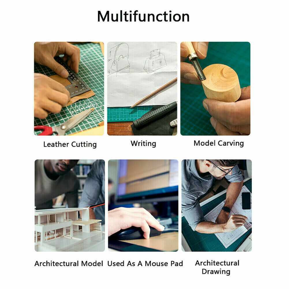 5 Sizes PVC Cutting Mat Self Healing Green Grid Junesix