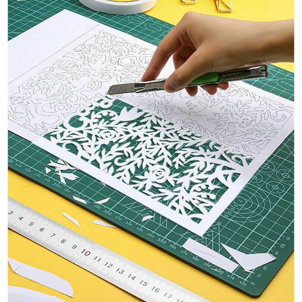 5 Sizes PVC Cutting Mat Self Healing Green Grid Junesix