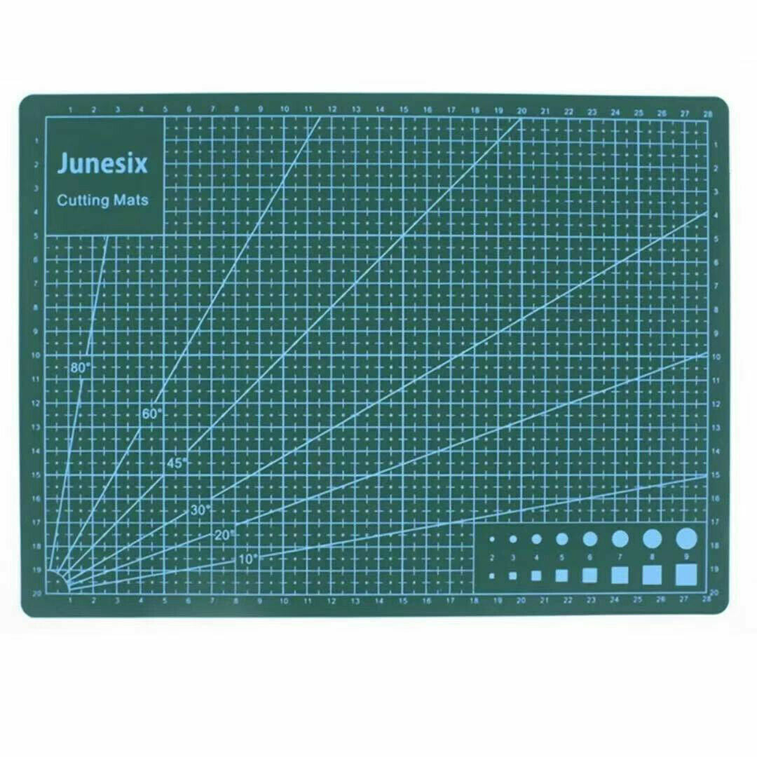 5 Sizes PVC Cutting Mat Self Healing Green Grid Junesix