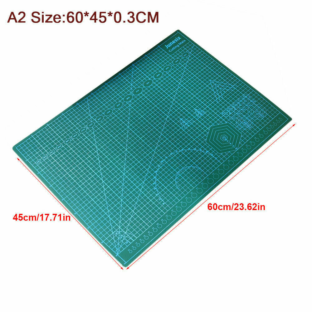 5 Sizes PVC Cutting Mat Self Healing Green Grid Junesix