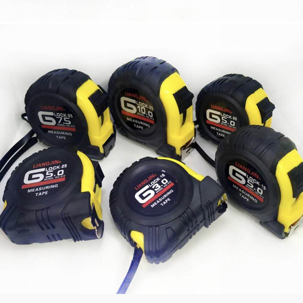 3/5/10m Measuring Tape Steel Ruler with Lock Rubber Grip Metric and Inch