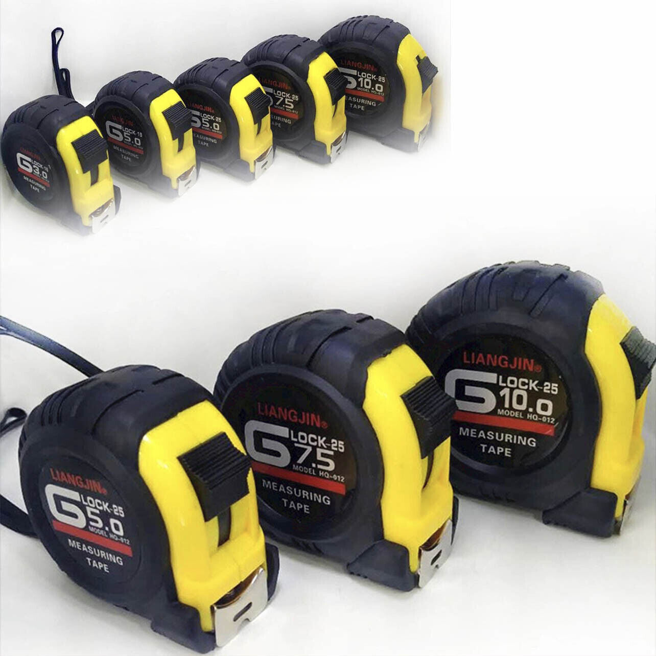 3/5/10m Measuring Tape Steel Ruler with Lock Rubber Grip Metric and Inch