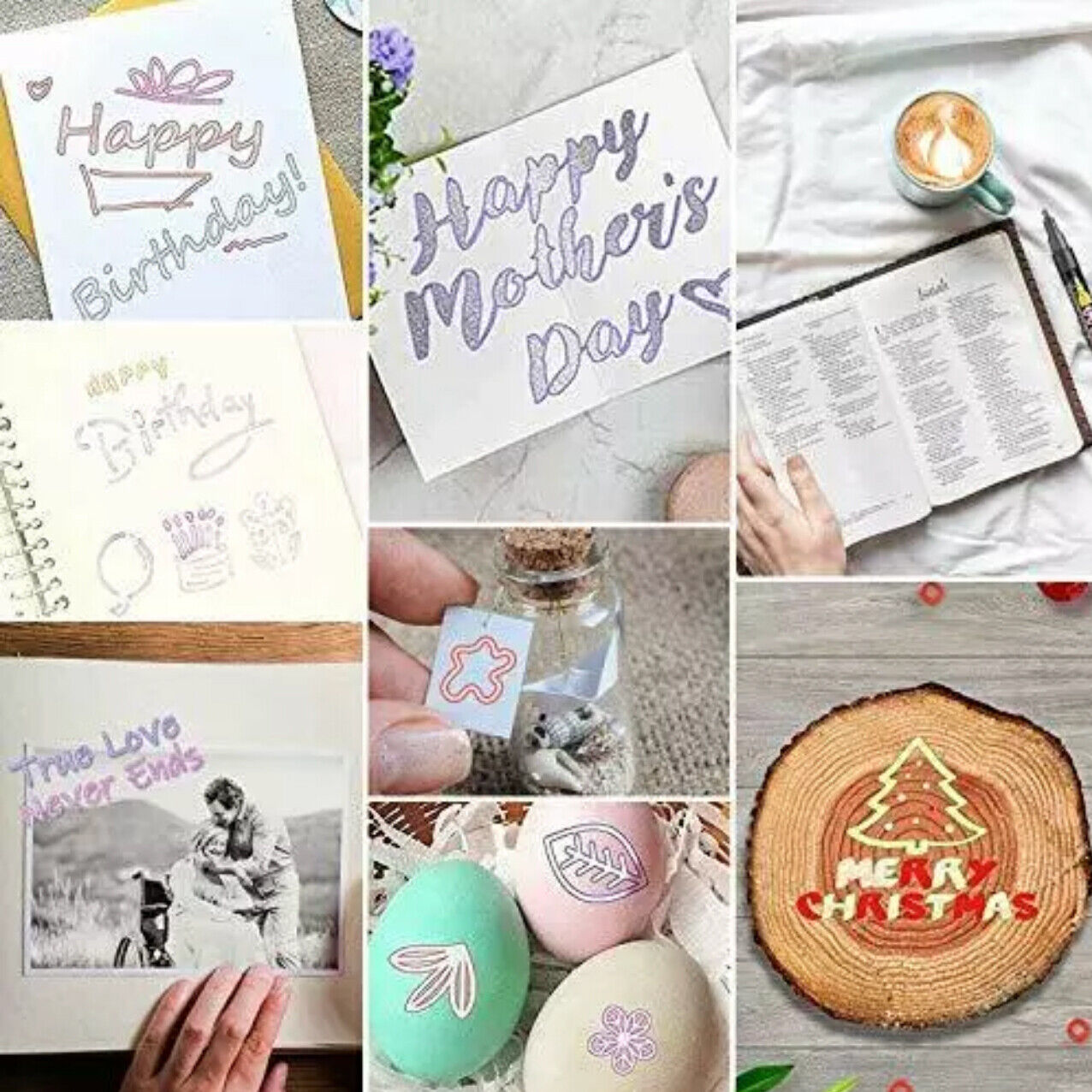 12/18 Pcs Flysea Double Line Outline Pens Assorted Colours