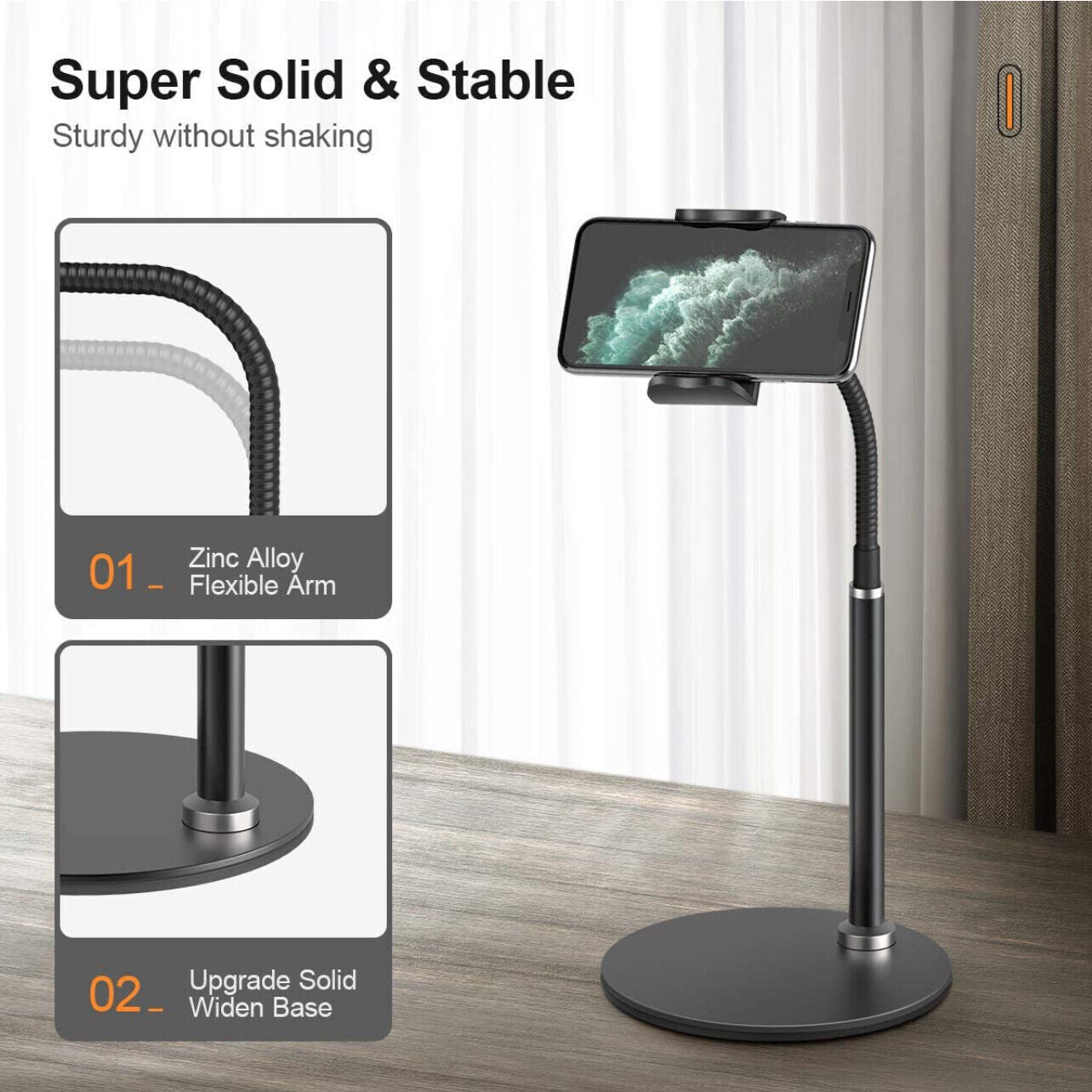 Hands Free Desk Table Stand Adjustable Holder for Tablet Phone