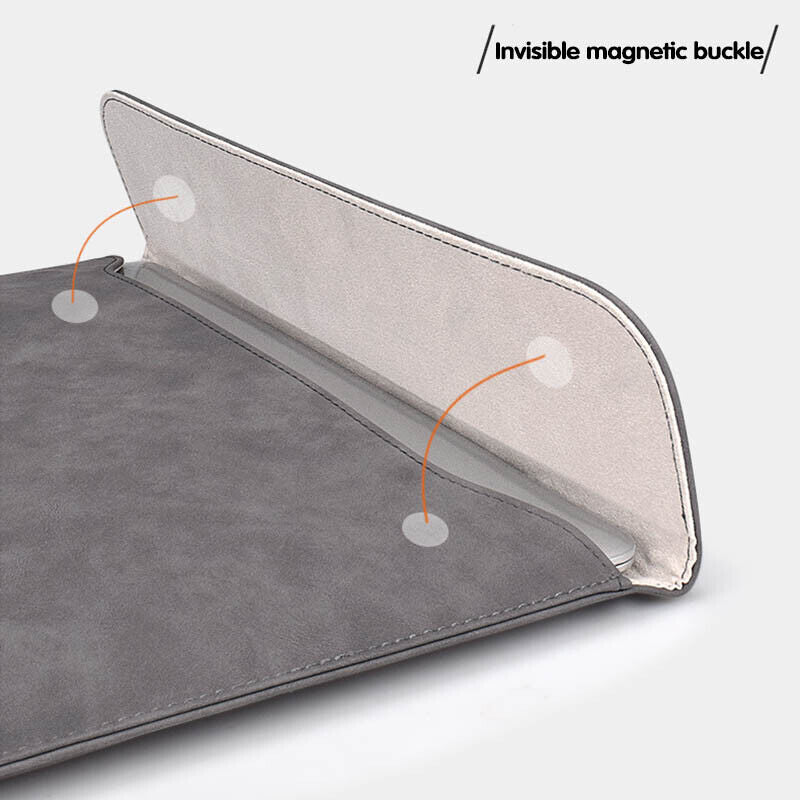 PU Leather Laptop Sleeve with Magnetic Closure for 13"–15.4" Devices