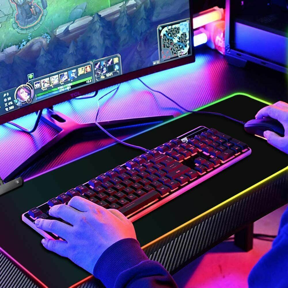 RGB Gaming Mouse Pad Extended 14 Lighting Modes USB Non-Slip