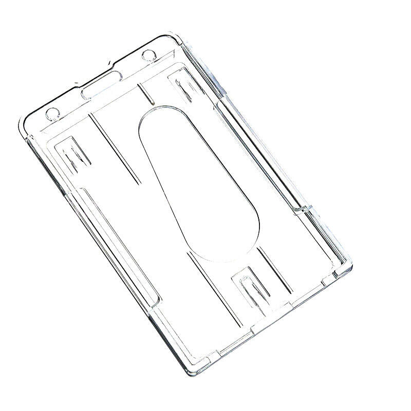 5 Pcs Clear ID Card Holder Hard Plastic Vertical Design