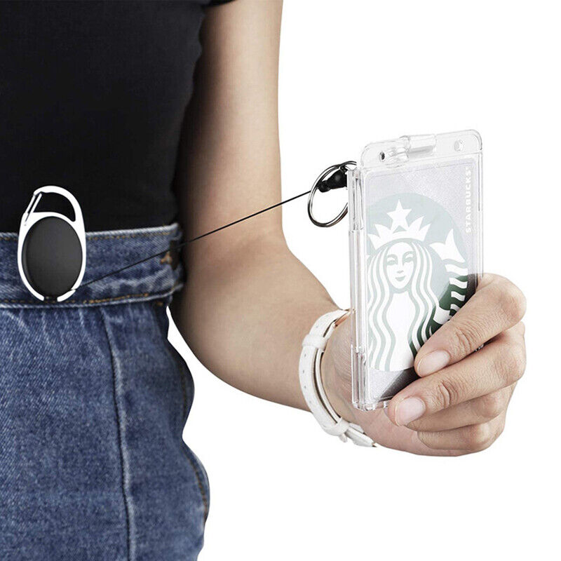 5 Pcs Clear ID Card Holder Hard Plastic Vertical Design