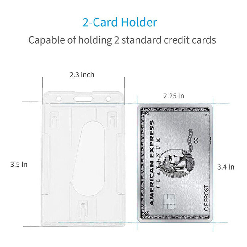 5 Pcs Clear ID Card Holder Hard Plastic Vertical Design