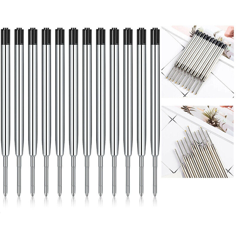 10 Pcs Black Ballpoint Pen Refills Medium Point
