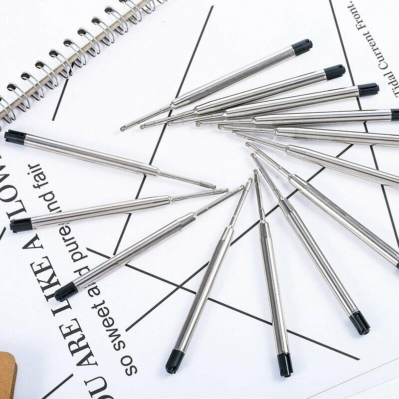 10 Pcs Black Ballpoint Pen Refills Medium Point