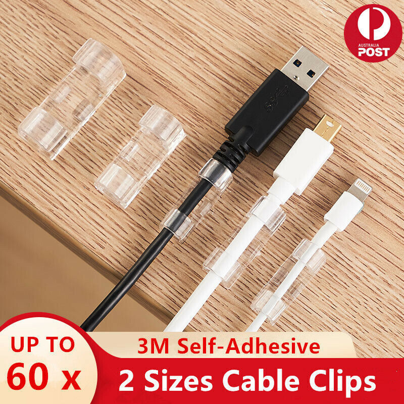 Self-Adhesive Cable Clips Cord Organizer 20-60 Pcs