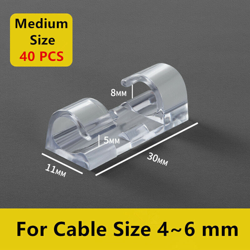 Self-Adhesive Cable Clips Cord Organizer 20-60 Pcs