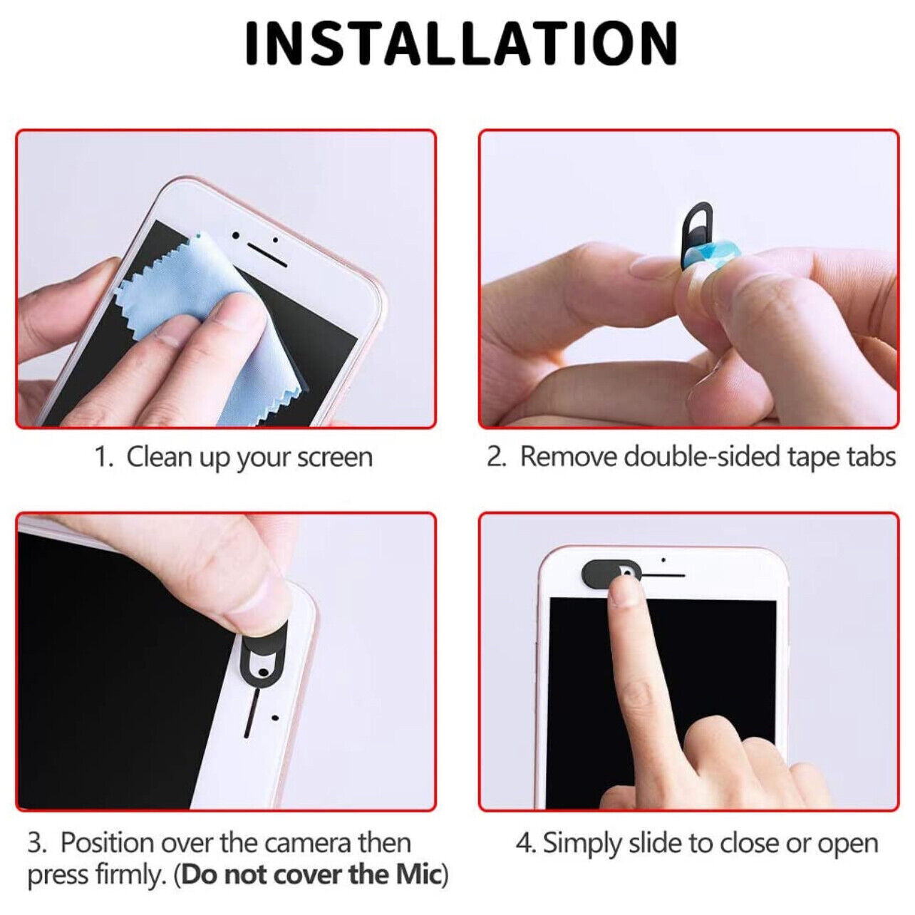 3pcs Ultra-Thin Webcam Cover Slide for Laptop