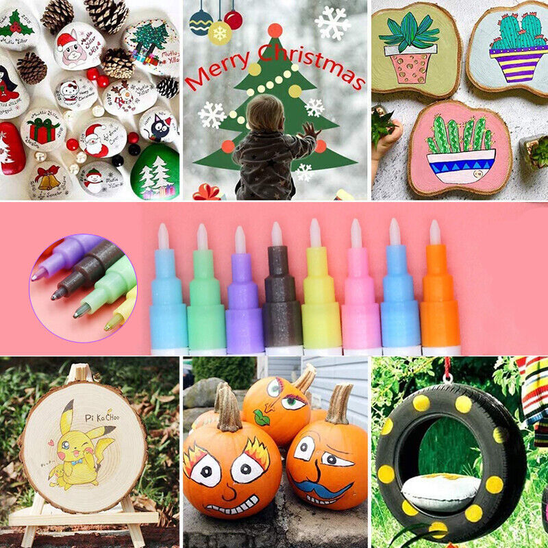 8PCS Multicolored Super Squiggles Outline Marker Pen Set