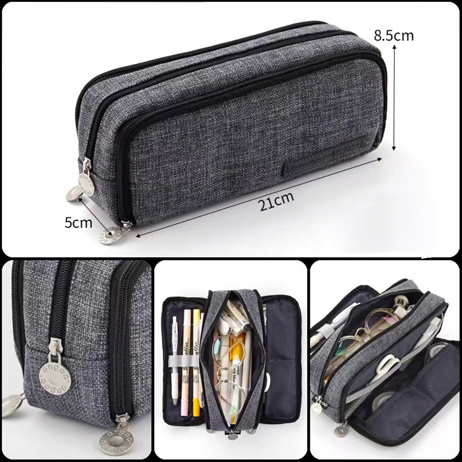Zipper Pencil Case Large Capacity Foldable with Pockets