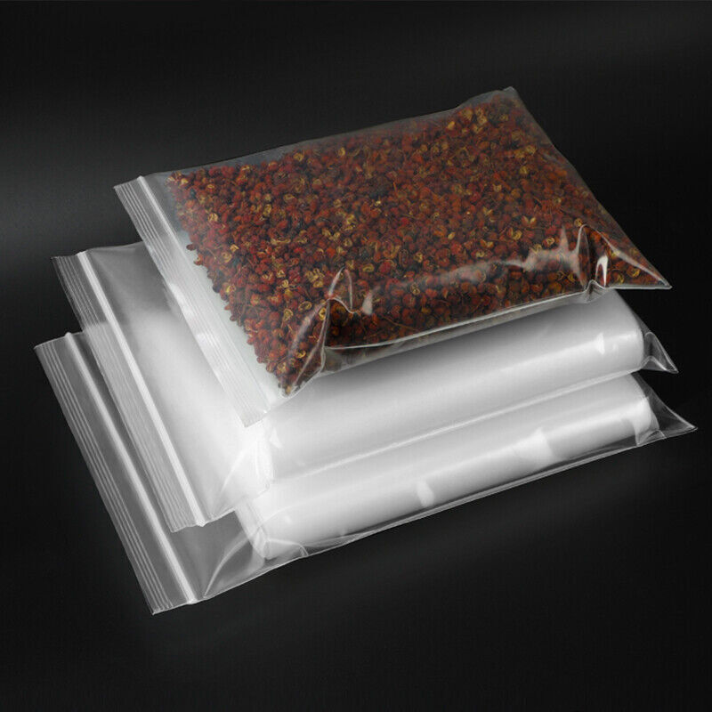 100μm Bulk Clear PE Zip Bags Resealable Storage Pack