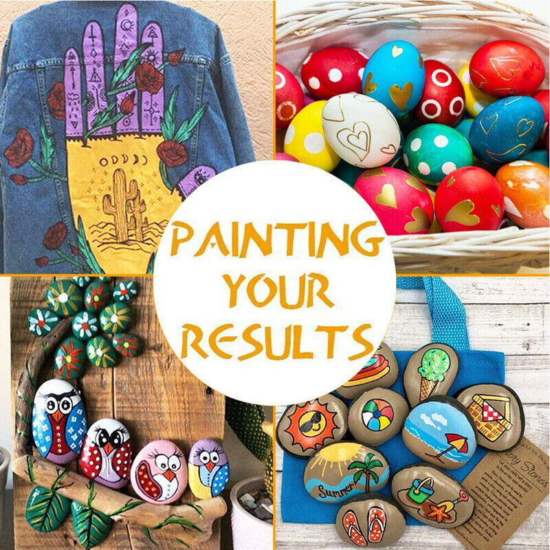 Flysea 12/24/80 Pcs Acrylic Paint Pens Water-Based 2–3 mm